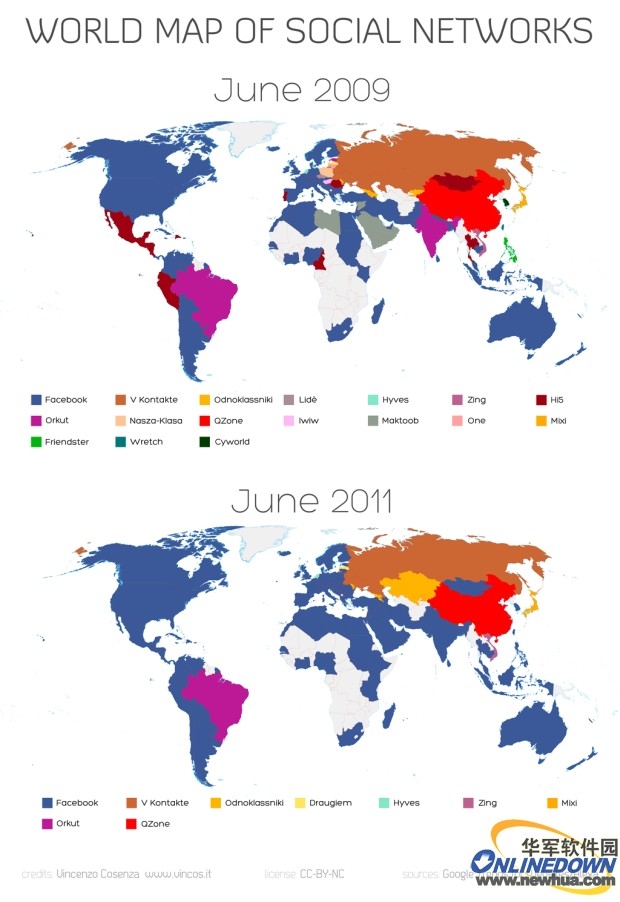 全球社交网络发展趋势图 - 华军软件资讯中心