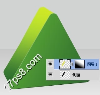 photoshop制作三维立体三角形图标2